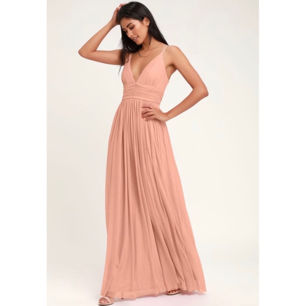 LULUS QUEEN OF THE EVENING BLUSH PINK MAXI